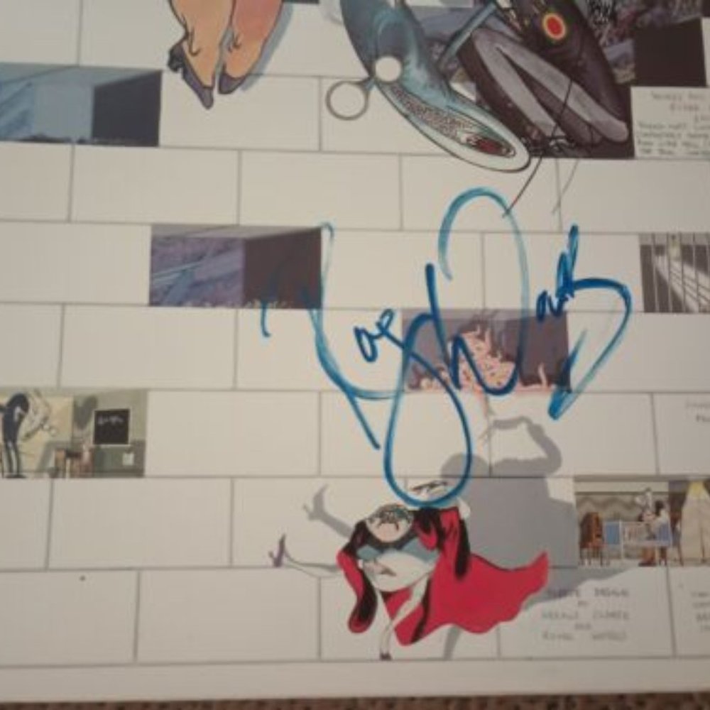 Roger Waters Signed Pink Floyd The Wall Album LP backstage pass & concert ticket